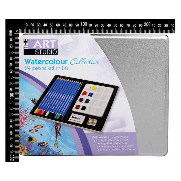 The Art Studio Watercolour Collection Tin Set (24 Pieces) - Image 5