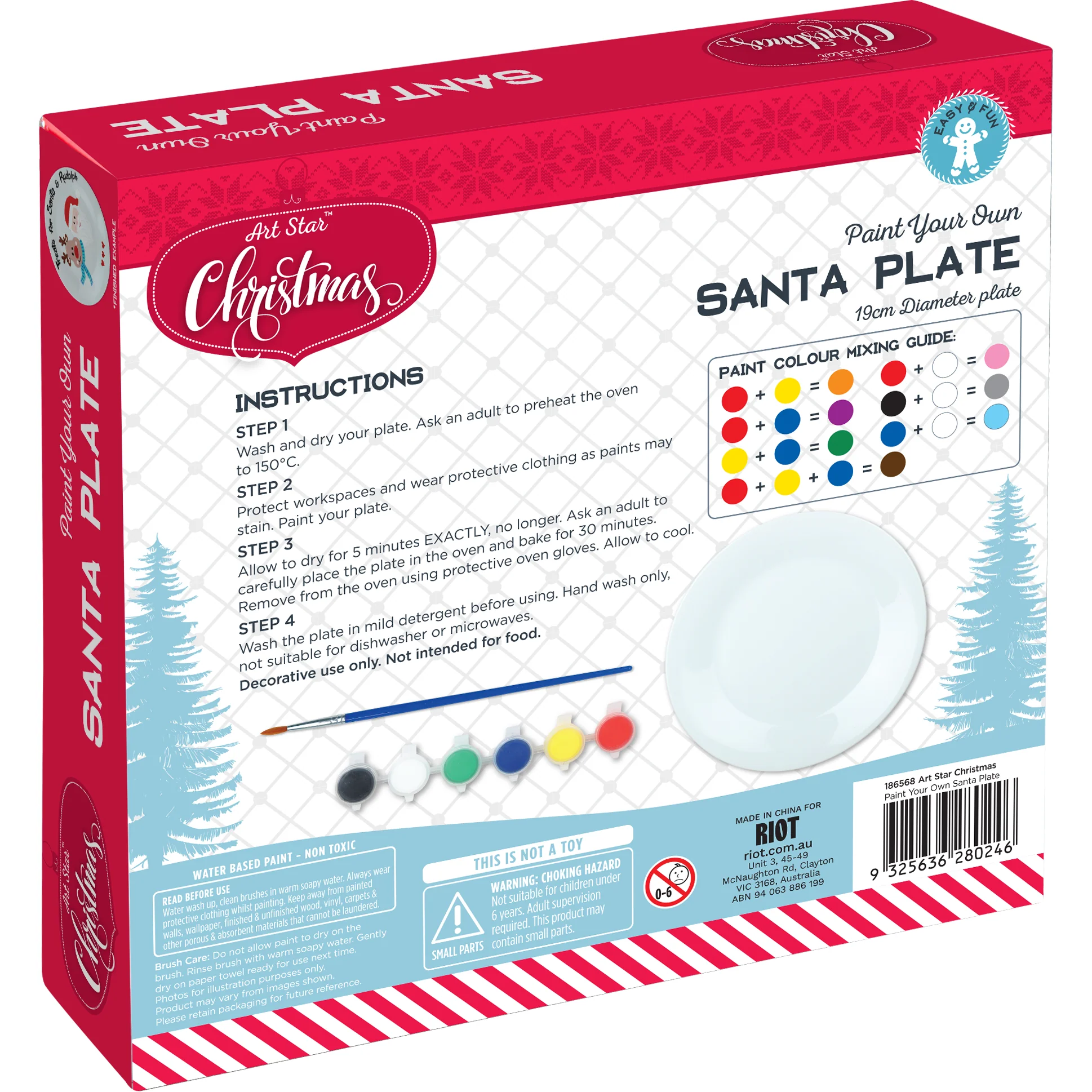 Art Star Christmas Paint Your Own Santa Plate 19cm - Image 3