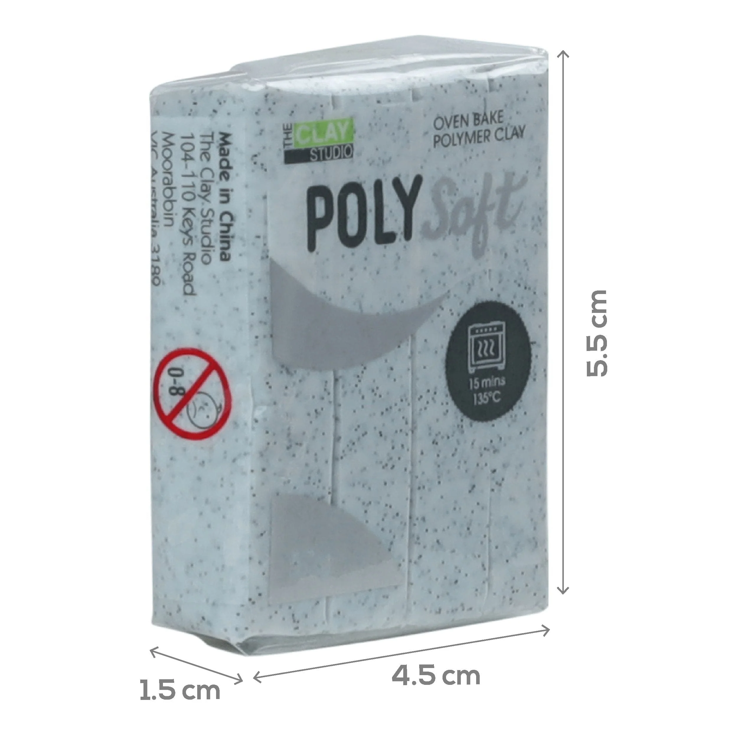 The Clay Studio Polymer Clay Grey Granite 57g - Image 4