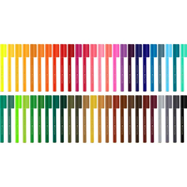 Faber Castell Connector Pen Colour Markers, Assorted Colours -  Tub of 50 - Image 3