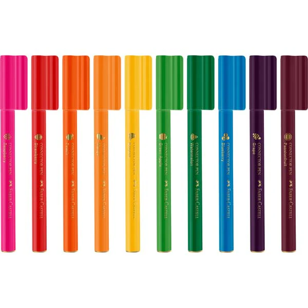 Faber Castell Connector Pen Scented Markers, Assorted Colours - 10 Pack - Image 3