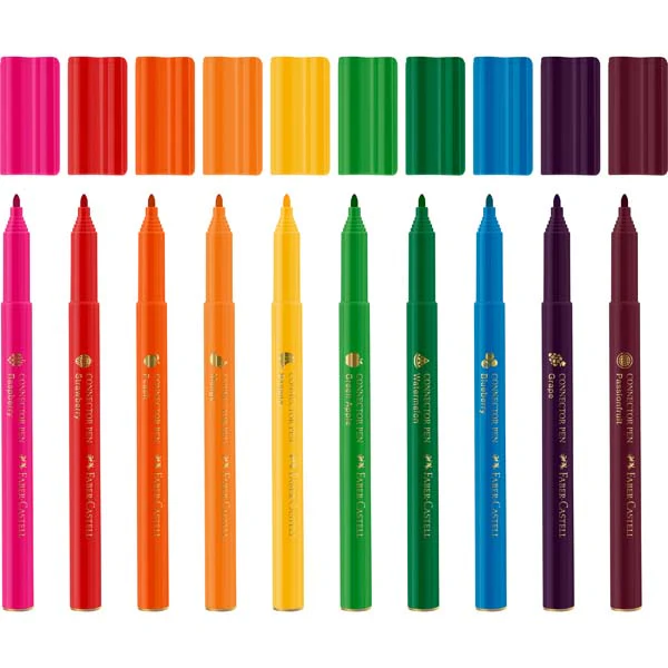 Faber Castell Connector Pen Scented Markers, Assorted Colours - 10 Pack - Image 4