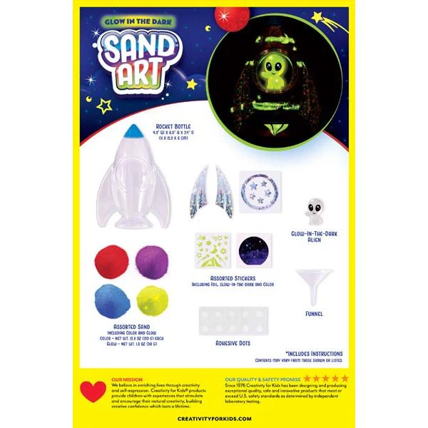 Faber Castell Creativity for Kids Glow in the Dark Sand Art Rocket Kit - Image 4