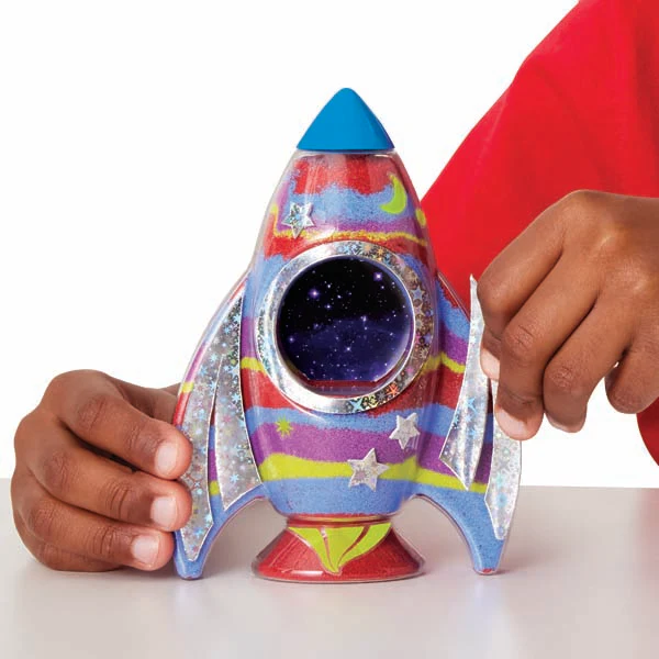 Faber Castell Creativity for Kids Glow in the Dark Sand Art Rocket Kit - Image 8