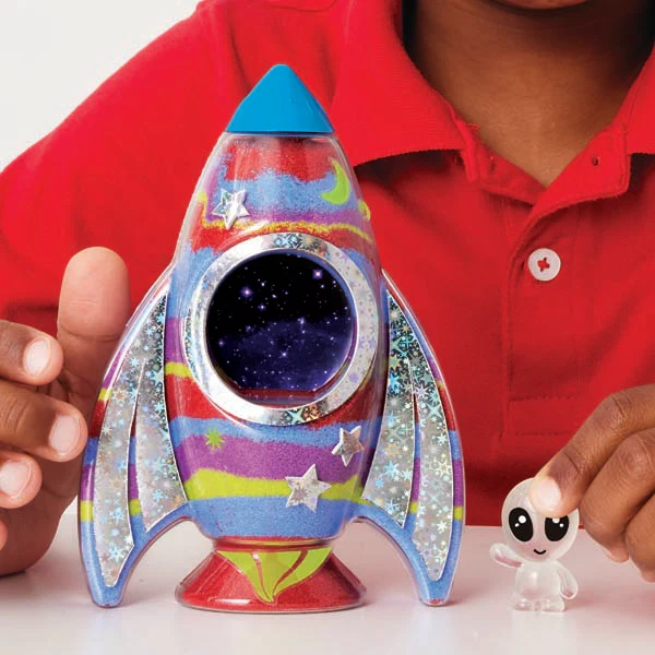 Faber Castell Creativity for Kids Glow in the Dark Sand Art Rocket Kit - Image 9