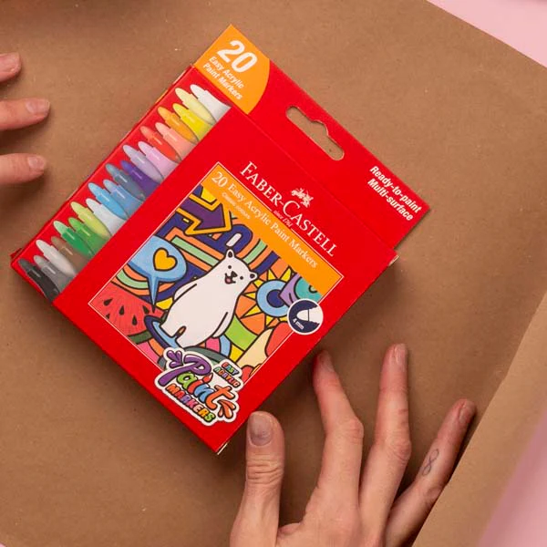 Faber Castell Easy Acrylic Paint Markers, Assorted Colours - 10 Pack - Image 8