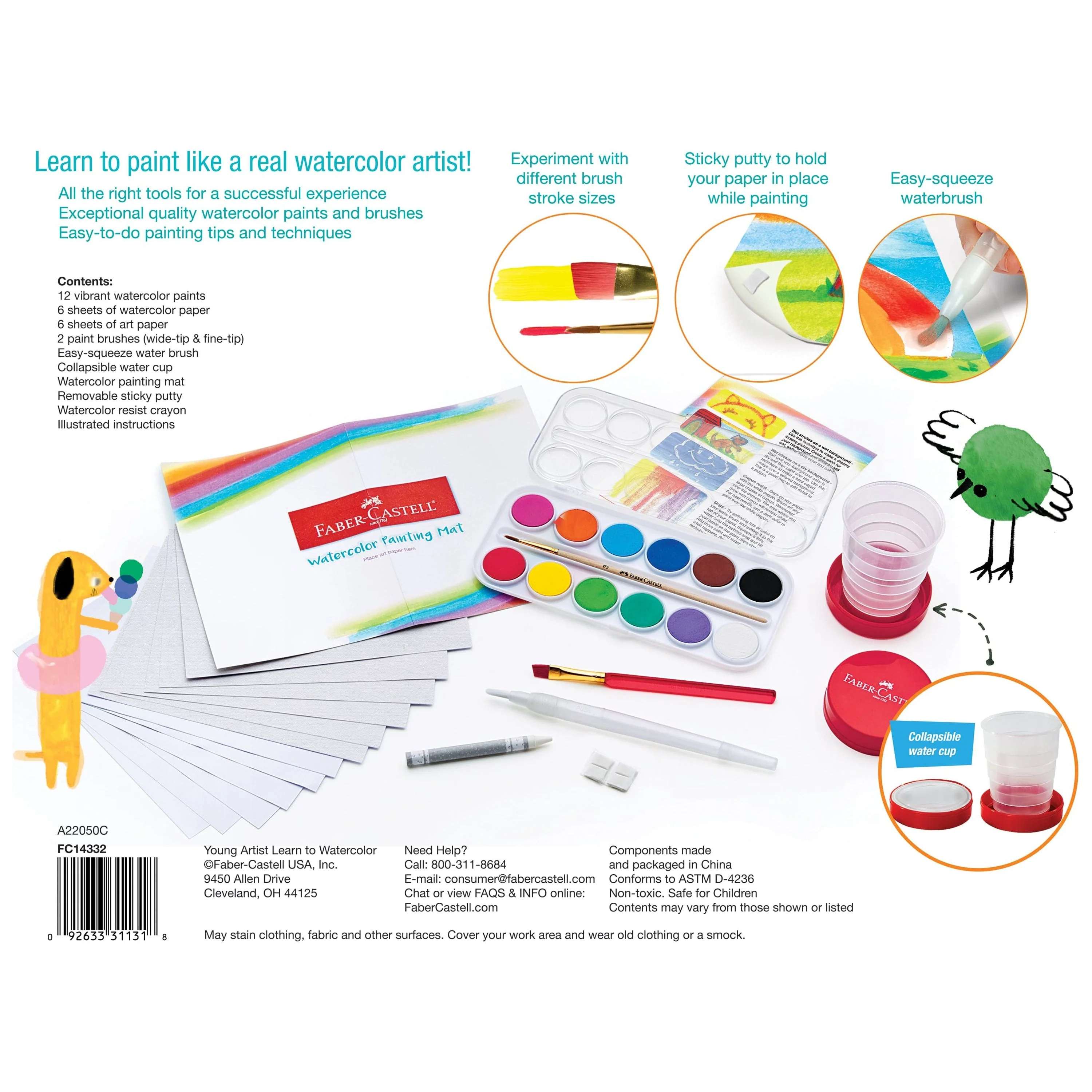 Faber Castell Young Artist Learn to Watercolor Set - Image 4