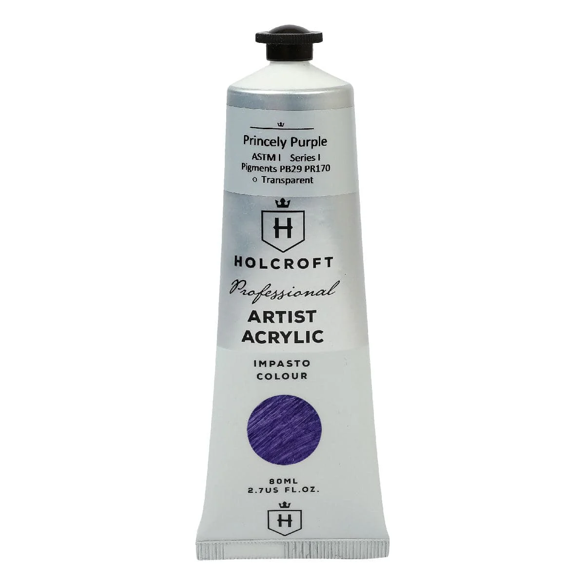 Holcroft Professional Acrylic Impasto Paint Princely Purple S1 80ml - Image 3