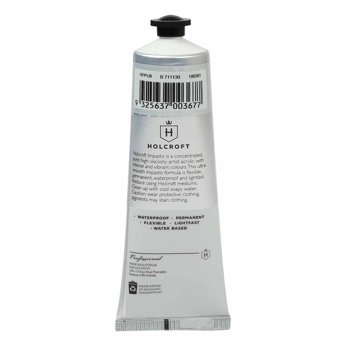 Holcroft Professional Acrylic Impasto Paint Princely Purple S1 80ml - Image 4