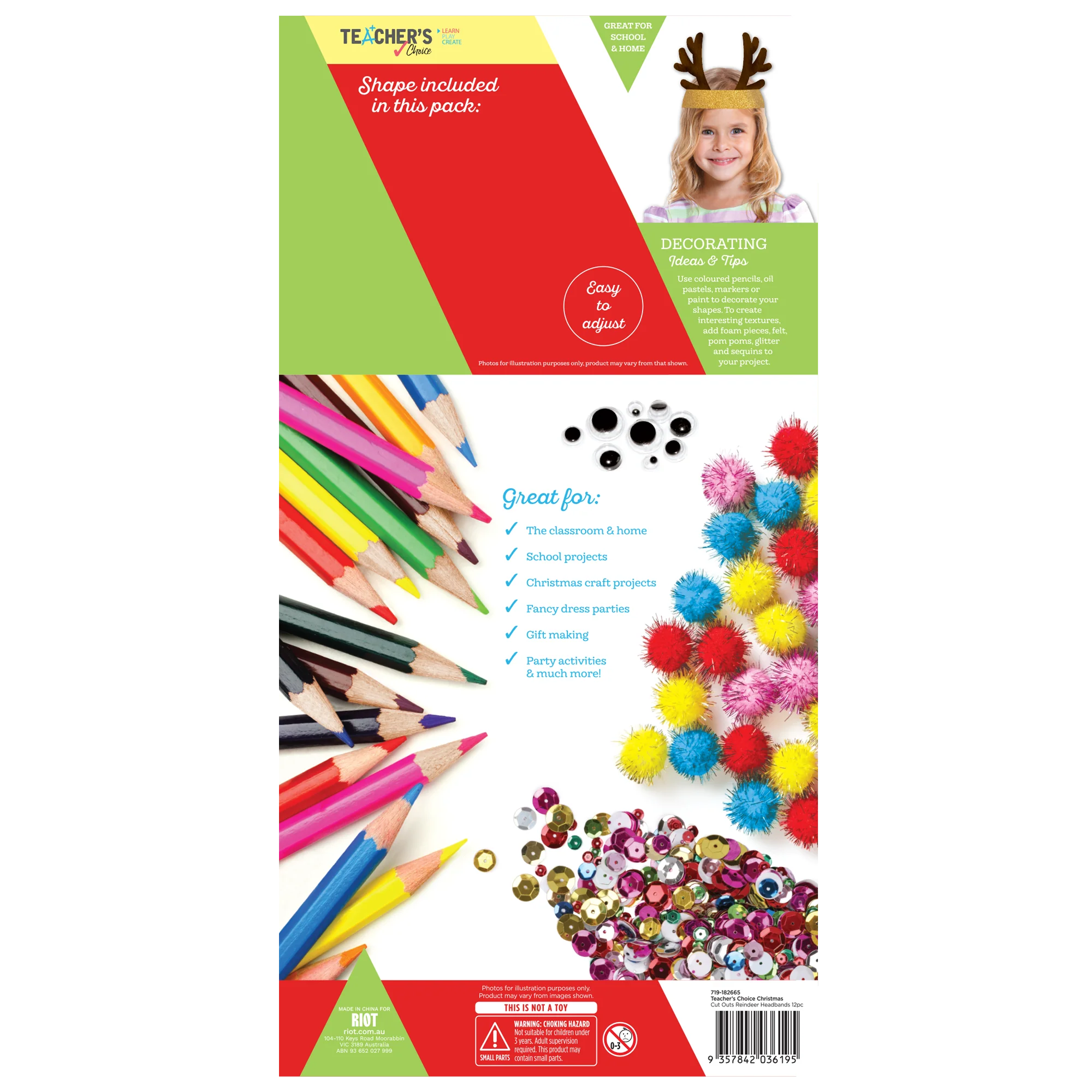 Teacher's Choice Reindeer Headband 12Pk - Image 4