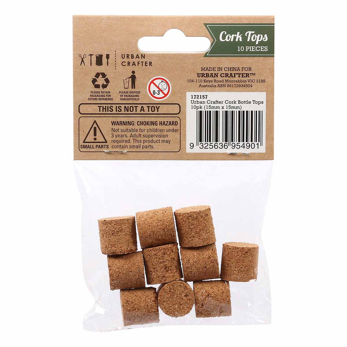 Urban Crafter Cork Bottle Tops 15 x 15mm 10 Pieces - Image 6